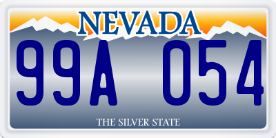 NV license plate 99A054