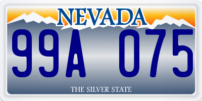 NV license plate 99A075