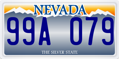 NV license plate 99A079