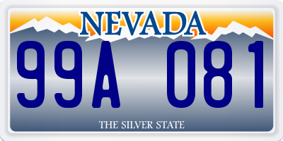 NV license plate 99A081