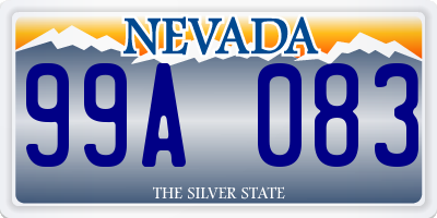 NV license plate 99A083