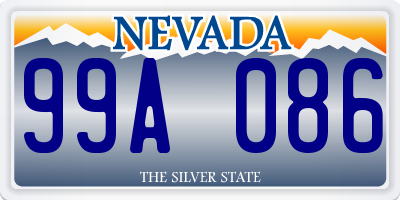 NV license plate 99A086