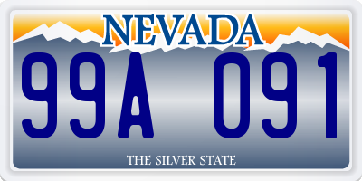 NV license plate 99A091
