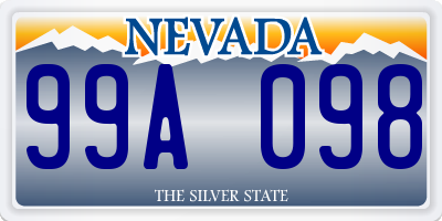 NV license plate 99A098