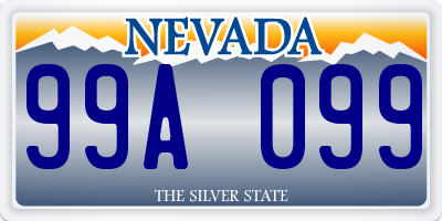 NV license plate 99A099