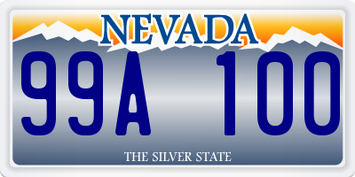 NV license plate 99A100
