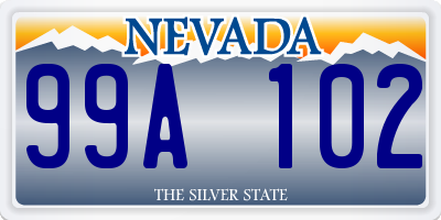 NV license plate 99A102