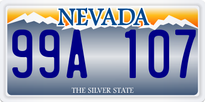 NV license plate 99A107