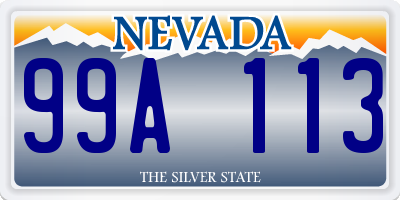 NV license plate 99A113