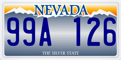 NV license plate 99A126