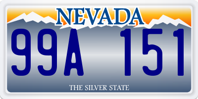 NV license plate 99A151