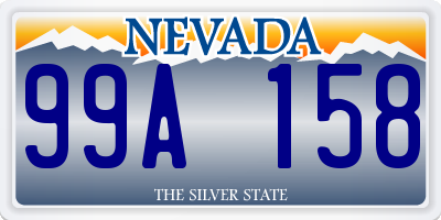NV license plate 99A158