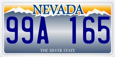NV license plate 99A165
