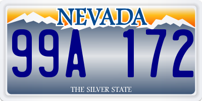 NV license plate 99A172