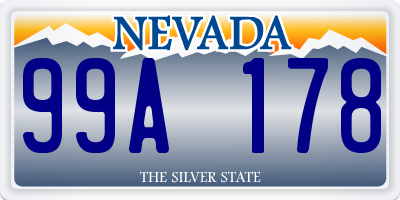 NV license plate 99A178