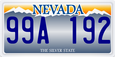 NV license plate 99A192