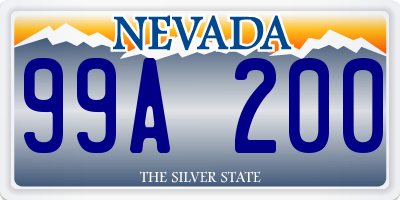 NV license plate 99A200