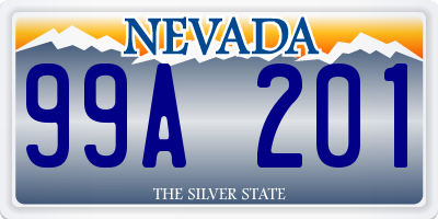 NV license plate 99A201
