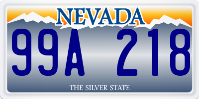 NV license plate 99A218