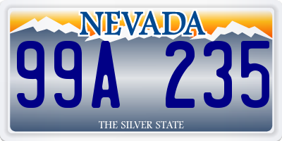 NV license plate 99A235