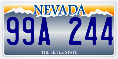 NV license plate 99A244