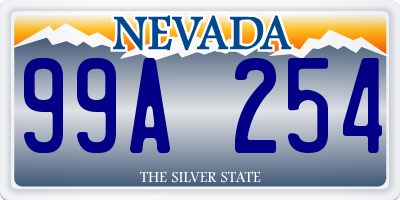 NV license plate 99A254