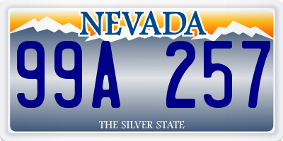 NV license plate 99A257