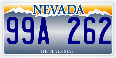 NV license plate 99A262
