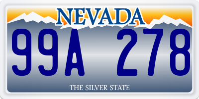NV license plate 99A278