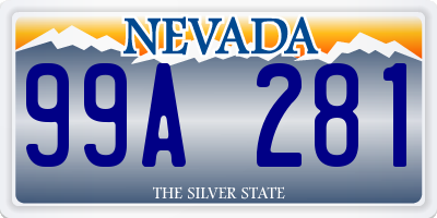 NV license plate 99A281