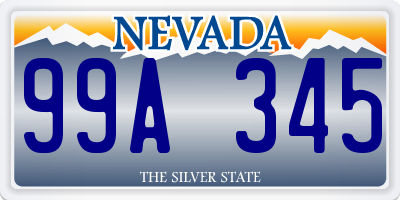 NV license plate 99A345