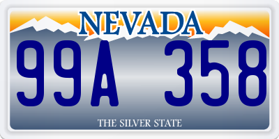 NV license plate 99A358