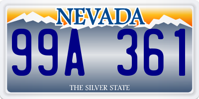 NV license plate 99A361