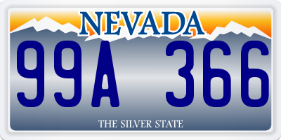NV license plate 99A366