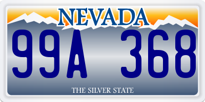 NV license plate 99A368