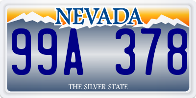 NV license plate 99A378