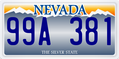 NV license plate 99A381