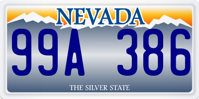 NV license plate 99A386