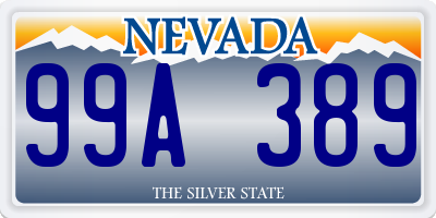 NV license plate 99A389