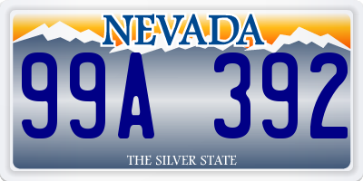 NV license plate 99A392