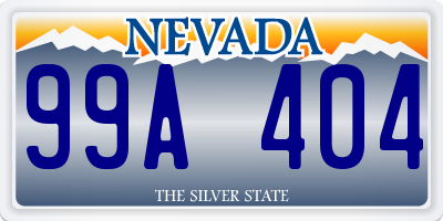 NV license plate 99A404