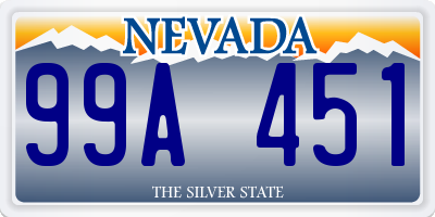 NV license plate 99A451