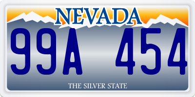 NV license plate 99A454