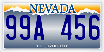 NV license plate 99A456