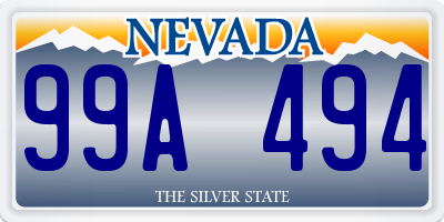 NV license plate 99A494