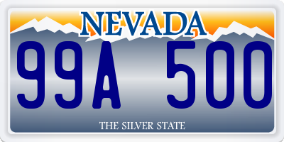 NV license plate 99A500