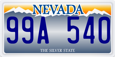 NV license plate 99A540