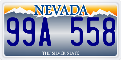 NV license plate 99A558