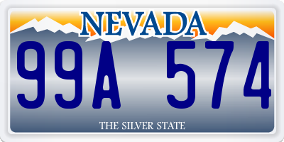 NV license plate 99A574