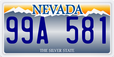 NV license plate 99A581